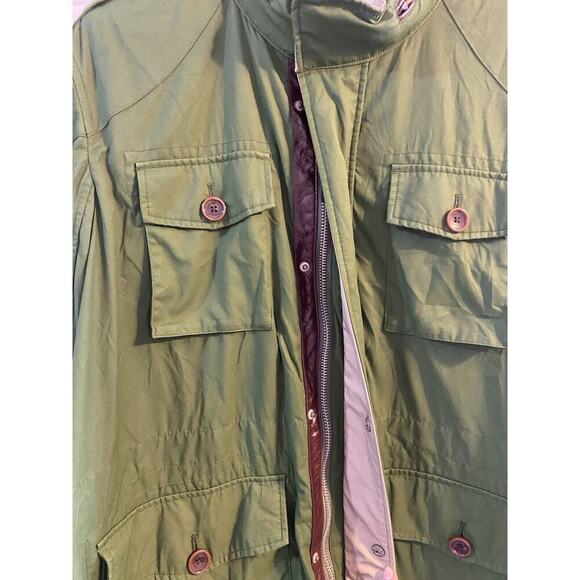 Orvis Jacket Lady Large Barn Chore Hood Green Zip-Up Utility Raincoat Pockets XL - Picture 3 of 16